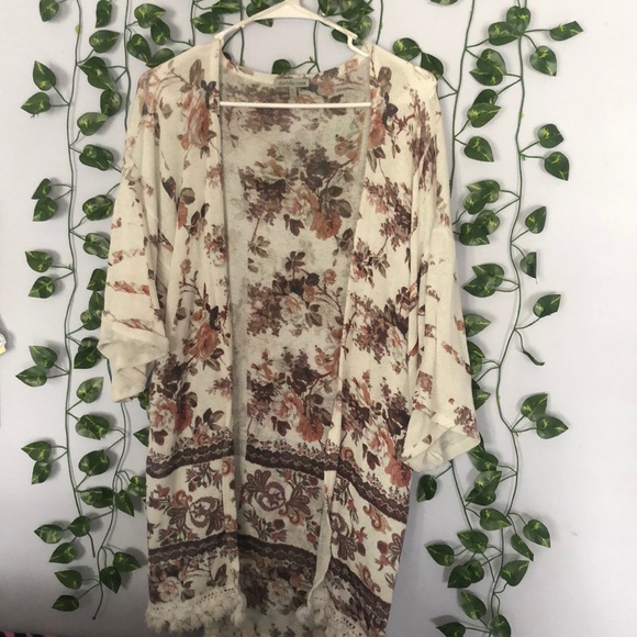 Charlotte Russe Jackets & Blazers - Short Sleeve Flower kimono